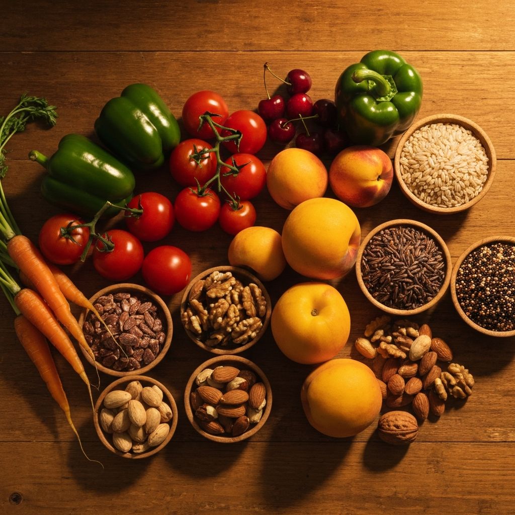 Fresh vegetables and healthy food arrangement